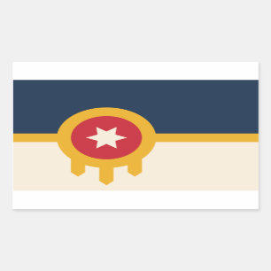 Flag of Tulsa, Oklahoma Rectangular Sticker