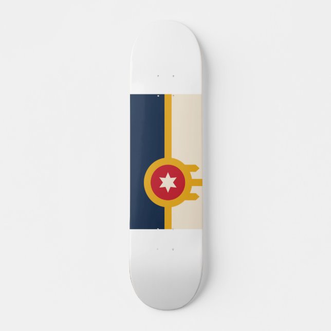 Flag of Tulsa, Oklahoma Skateboard (Front)