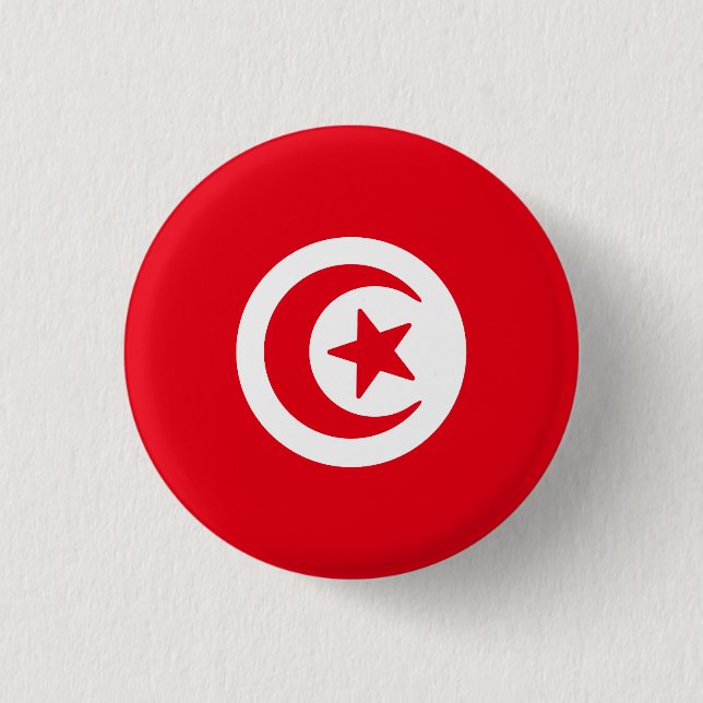 Flag of Tunisia 3 Cm Round Badge (Front)