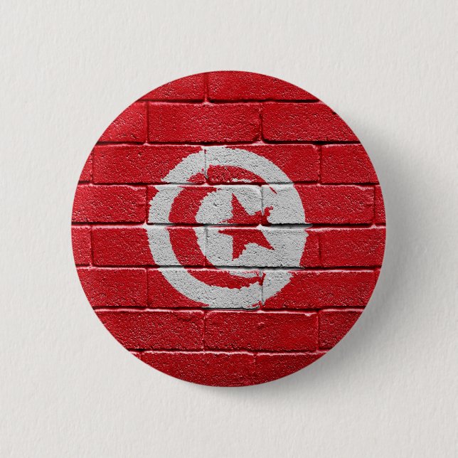 Flag of Tunisia 6 Cm Round Badge (Front)