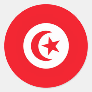 Flag of Tunisia  Classic Round Sticker