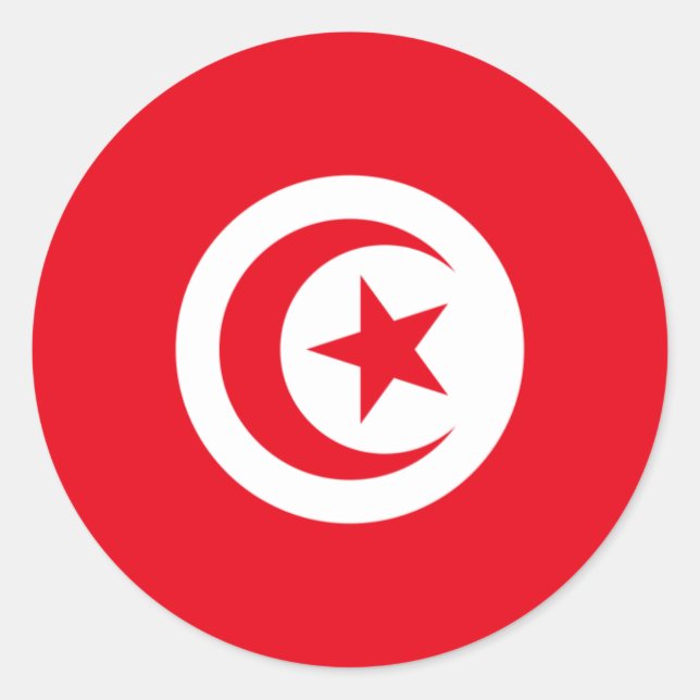 Flag of Tunisia Classic Round Sticker (Front)