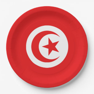 Flag of Tunisia Paper Plate