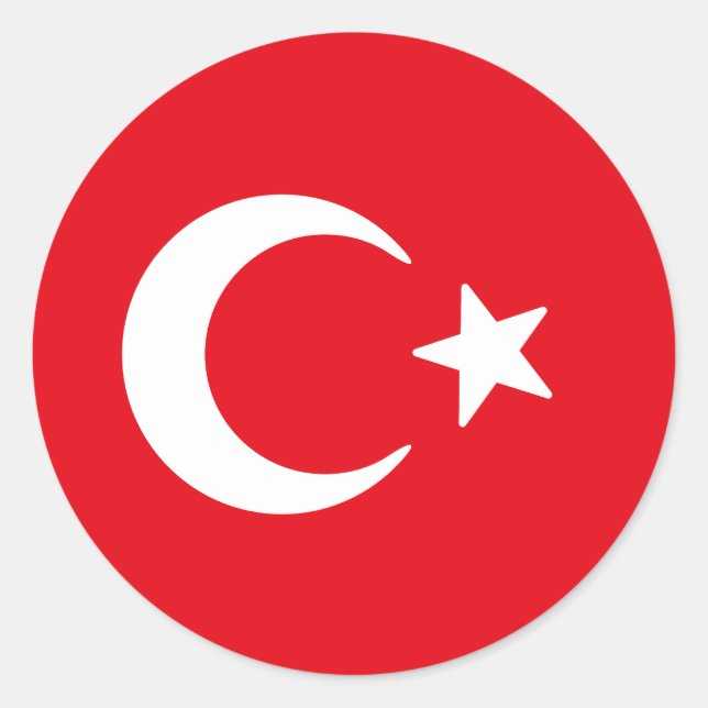 Flag of Turkey Classic Round Sticker (Front)