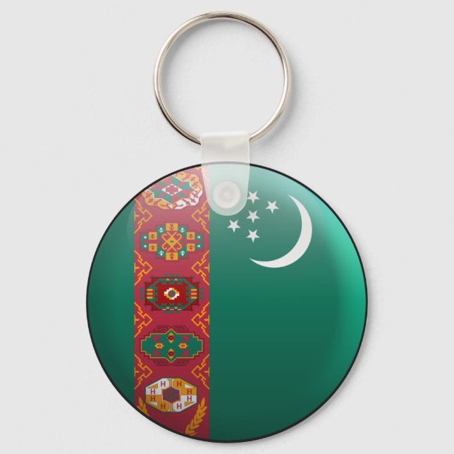 Flag of Turkmenistan Key Ring (Front)