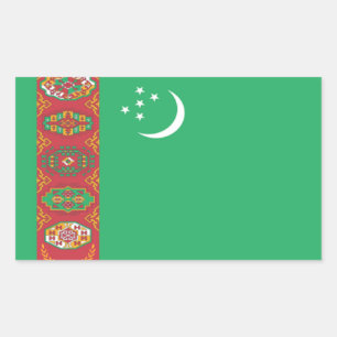 Flag of Turkmenistan Rectangular Sticker