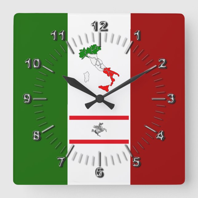 Flag of Tuscany (Italy) Square Wall Clock (Front)
