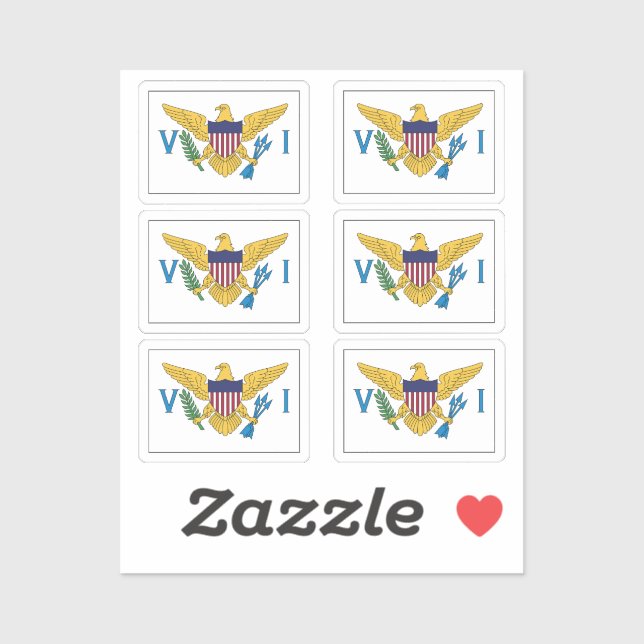 Flag of U.S. Virgin Islands Collection pack of 6 (Sheet)