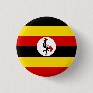 Flag of Uganda 3 Cm Round Badge