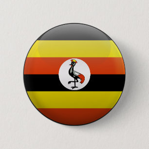 Flag of Uganda 6 Cm Round Badge