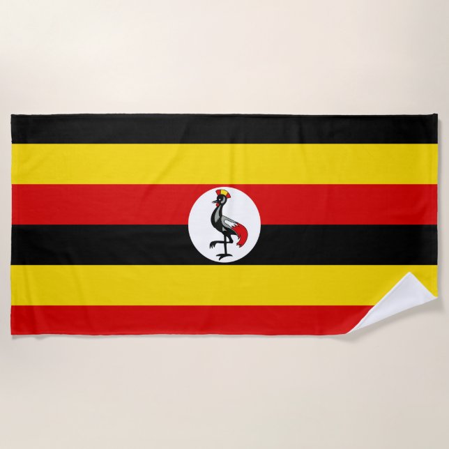 Flag of Uganda Beach Towel (Front)