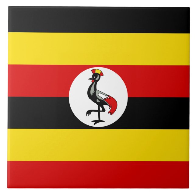 Flag of Uganda Ceramic Tile (Front)