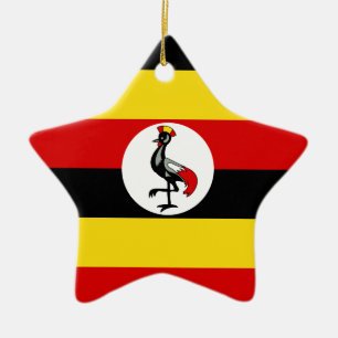 Flag of Uganda Ceramic Tree Decoration