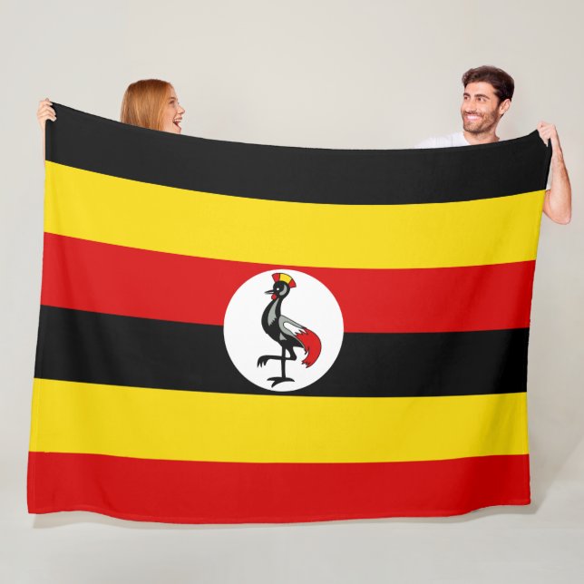 Flag of Uganda Fleece Blanket (In Situ)