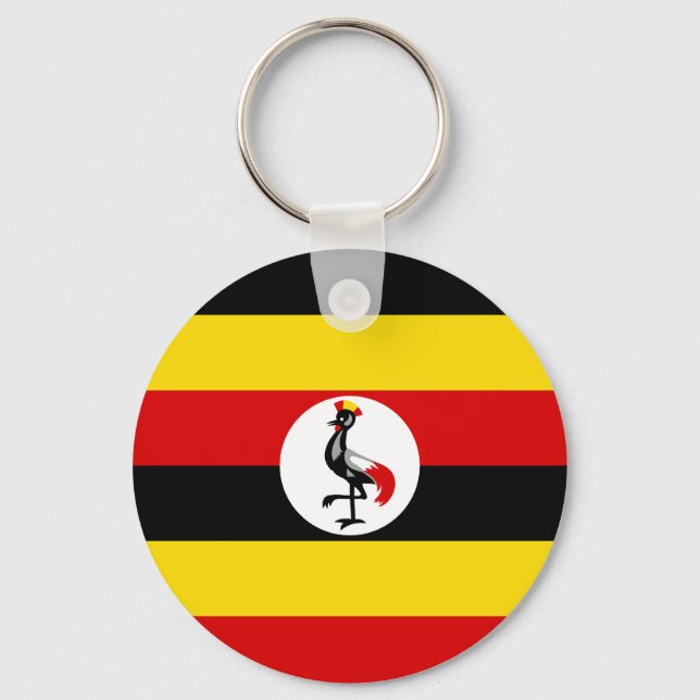 Flag of Uganda Key Ring (Front)