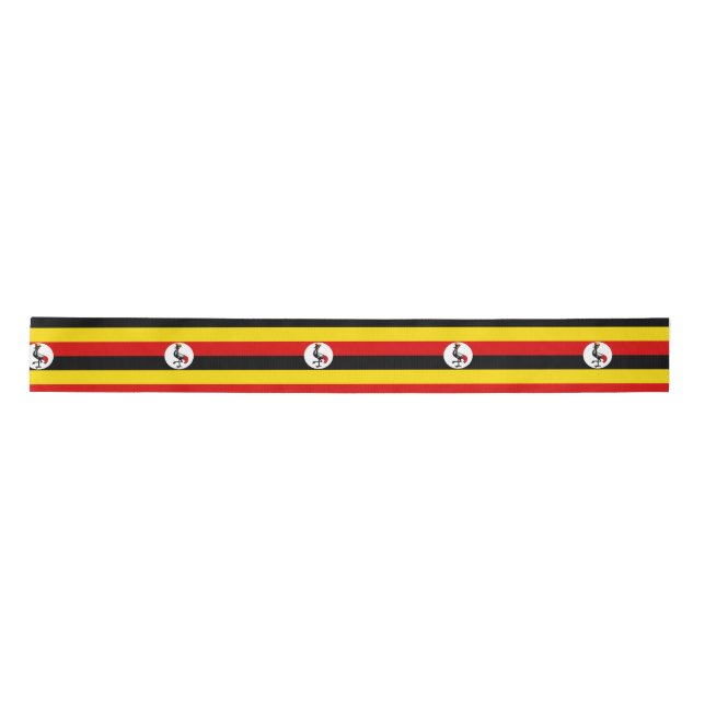 Flag of Uganda Satin Ribbon (Front)