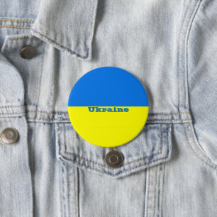 Flag of Ukraine 7.5 Cm Round Badge