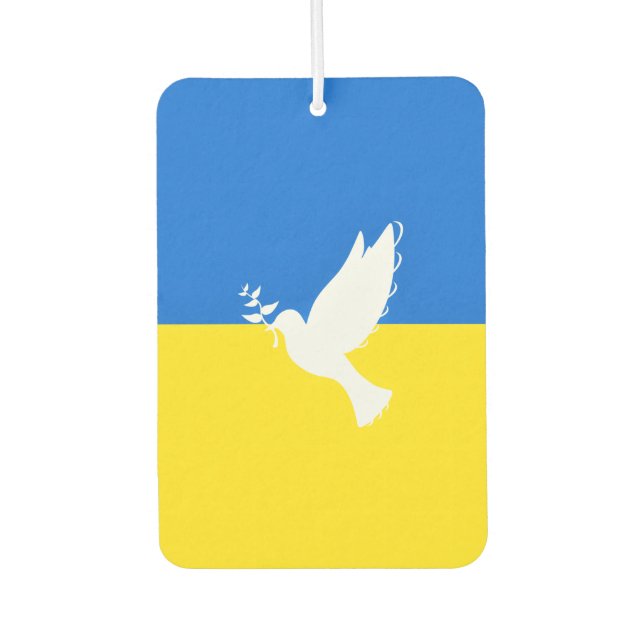 Flag of Ukraine Air Freshener Dove of Peace (Front)