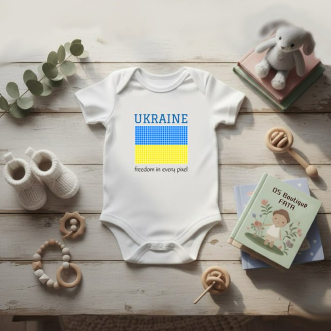 Flag of UKRAINE Baby Bodysuit (Creator Uploaded)