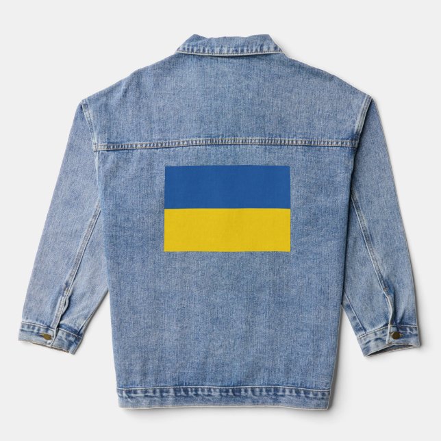 Flag of Ukraine Button Denim Jacket (Back)