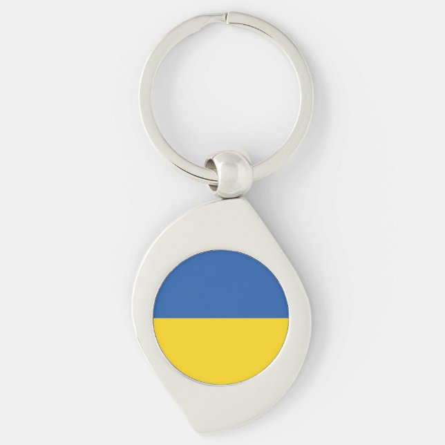 Flag of Ukraine Button Key Ring (Front)