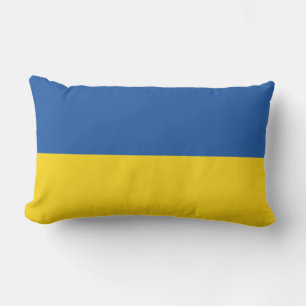 Flag of Ukraine Button Lumbar Cushion