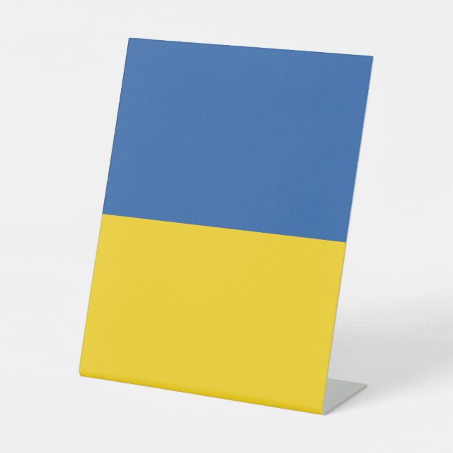 Flag of Ukraine Button Pedestal Sign (Front)