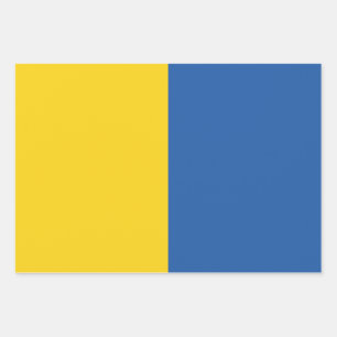 Flag of Ukraine Button Wrapping Paper Sheet