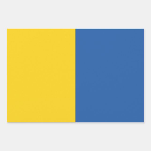 Flag of Ukraine Button Wrapping Paper Sheet (Front)
