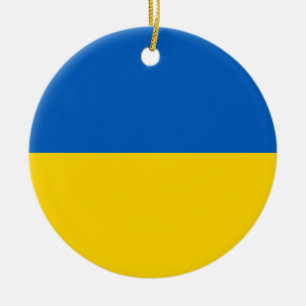 Flag of Ukraine Ceramic Ornament