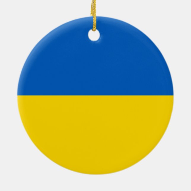 Flag of Ukraine Ceramic Ornament (Back)