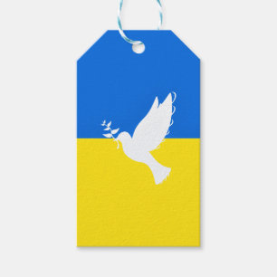 Flag of Ukraine - Dove of Peace - Freedom - Peace  Gift Tags