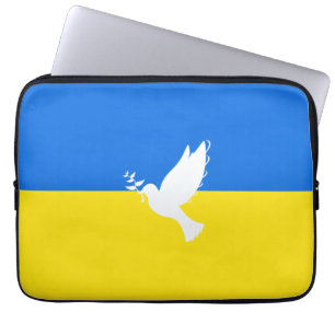 Flag of Ukraine - Dove of Peace - Freedom - Peace  Laptop Sleeve