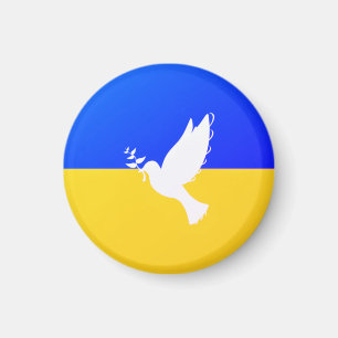 Flag of Ukraine - Dove of Peace - Freedom - Peace Magnet