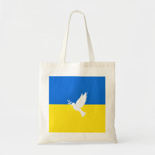 Flag of Ukraine - Dove of Peace - Freedom - Peace  Tote Bag