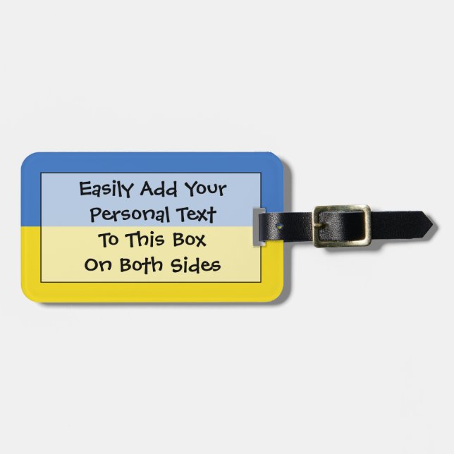 Flag of Ukraine Easy ID Personal Luggage Tag (Front Horizontal)