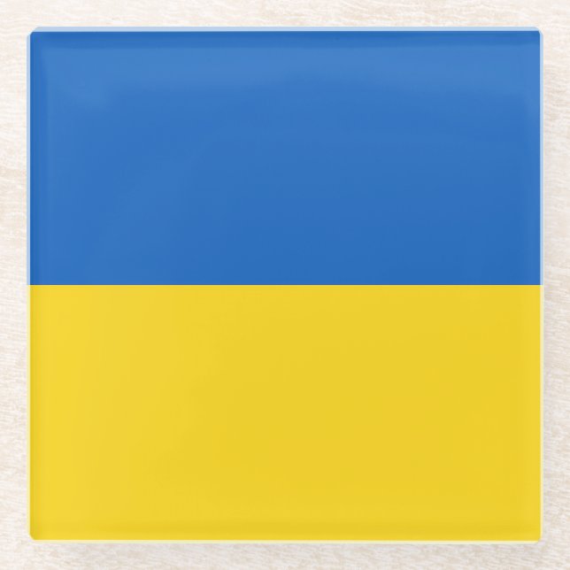 Flag of Ukraine Glass Coaster (Front)