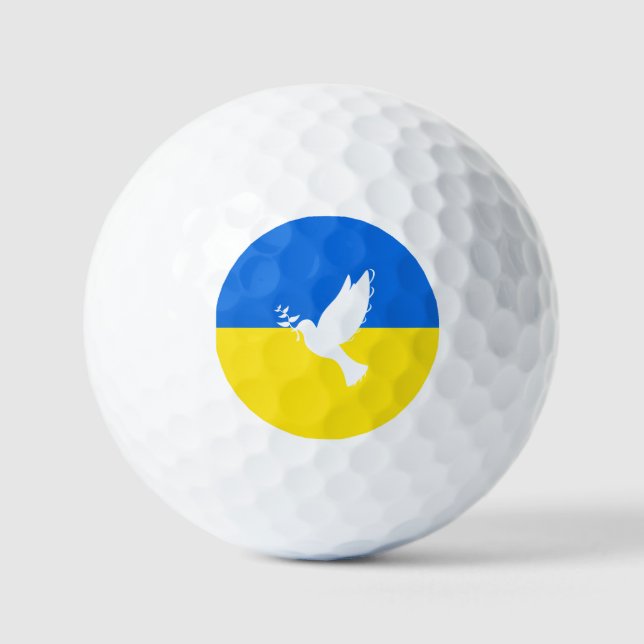 Flag of Ukraine Golf Balls Dove of Peace - Freedom (Front)
