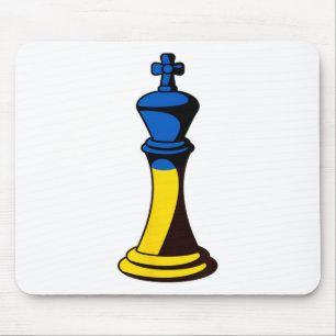 Flag Of Ukraine In Chess Piece King Mouse Pad