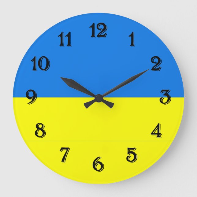 Flag of Ukraine Large Clock (Front)