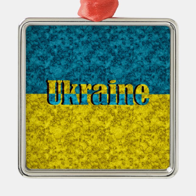 Flag of Ukraine Metal Ornament (Front)