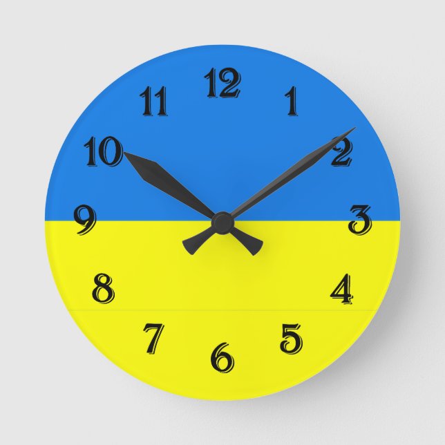 Flag of Ukraine Round Clock (Front)