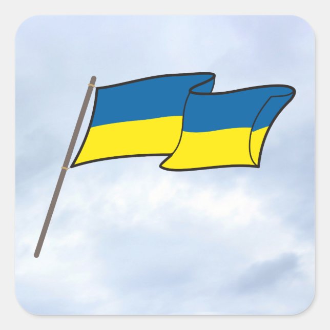 Flag of Ukraine Square Sticker (Front)