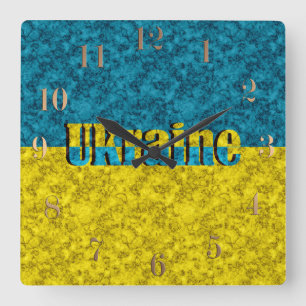 Flag of Ukraine Square Wall Clock