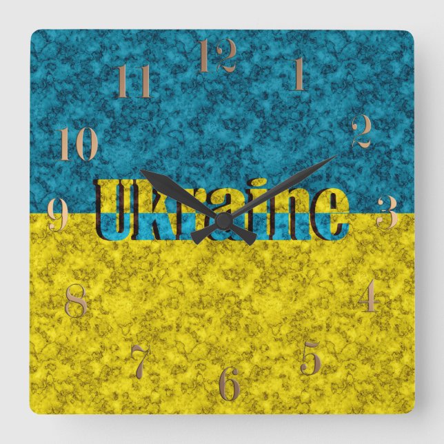 Flag of Ukraine Square Wall Clock (Front)
