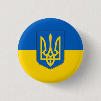 Flag of Ukraine Trident 3 Cm Round Badge