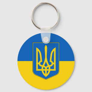 Flag of Ukraine Trident Key Ring