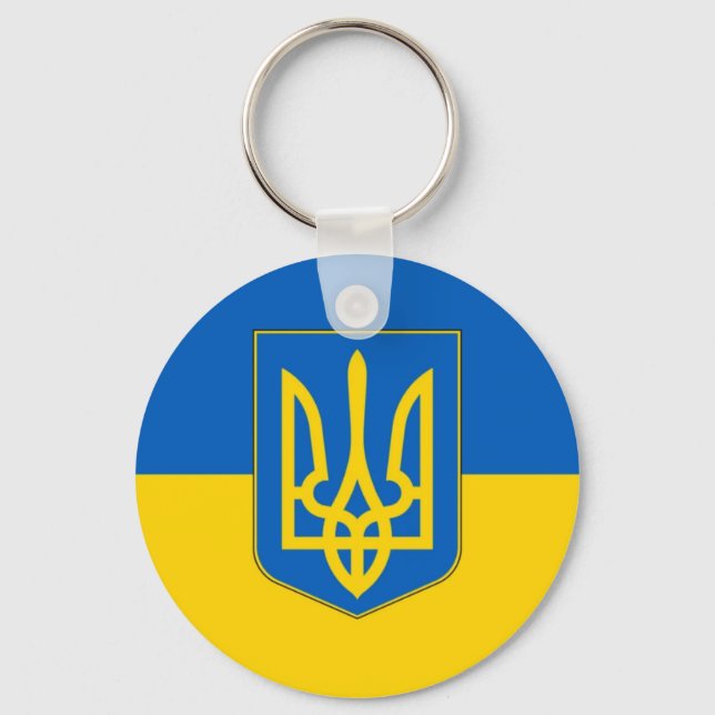 Flag of Ukraine Trident  Key Ring (Back)