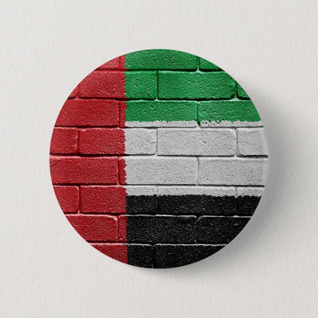 Flag of United Arab Emirates 6 Cm Round Badge (Front)