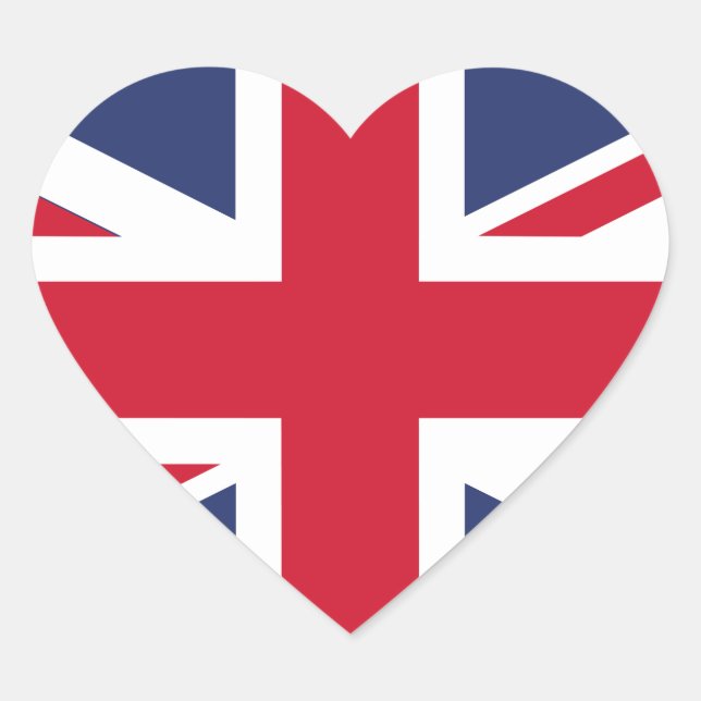 Flag of United Kingdom Heart Sticker (Front)